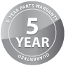 5 Year Parts Warranty Five year limited parts warranty