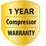 1 Year Compressor Warranty One year limited compressor warranty
